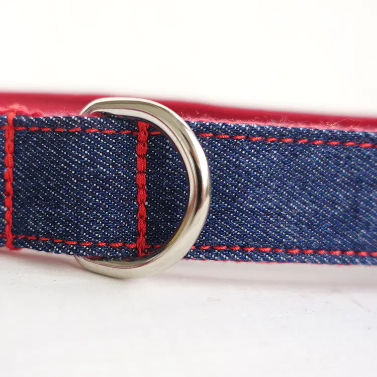 Personalized Blue Denim Dog Leash