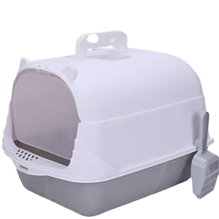 Large Half-Enclosed Cat Litter Box